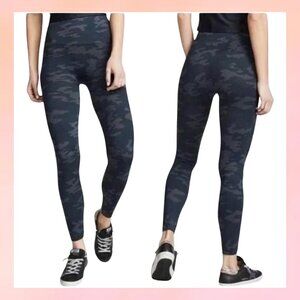 Spanx Womens Look At Me Now Seamless Leggings Black Camouflage- Size Medium